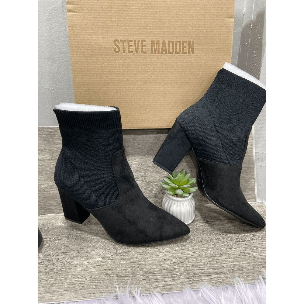 Steve Madden Women's Remy Sock Booties - Black 8M